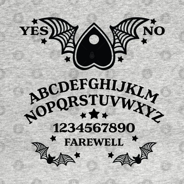 Batwing Planchette Spirit Board - Classic Cream & Black by AliceQuinn